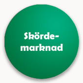 Grön cirkel med texten Skördemarknad