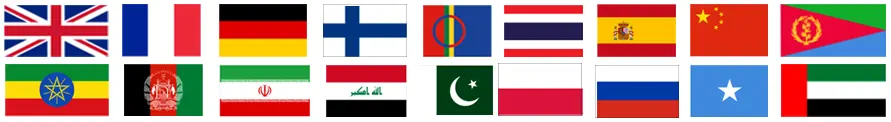 18 olika länders flaggor